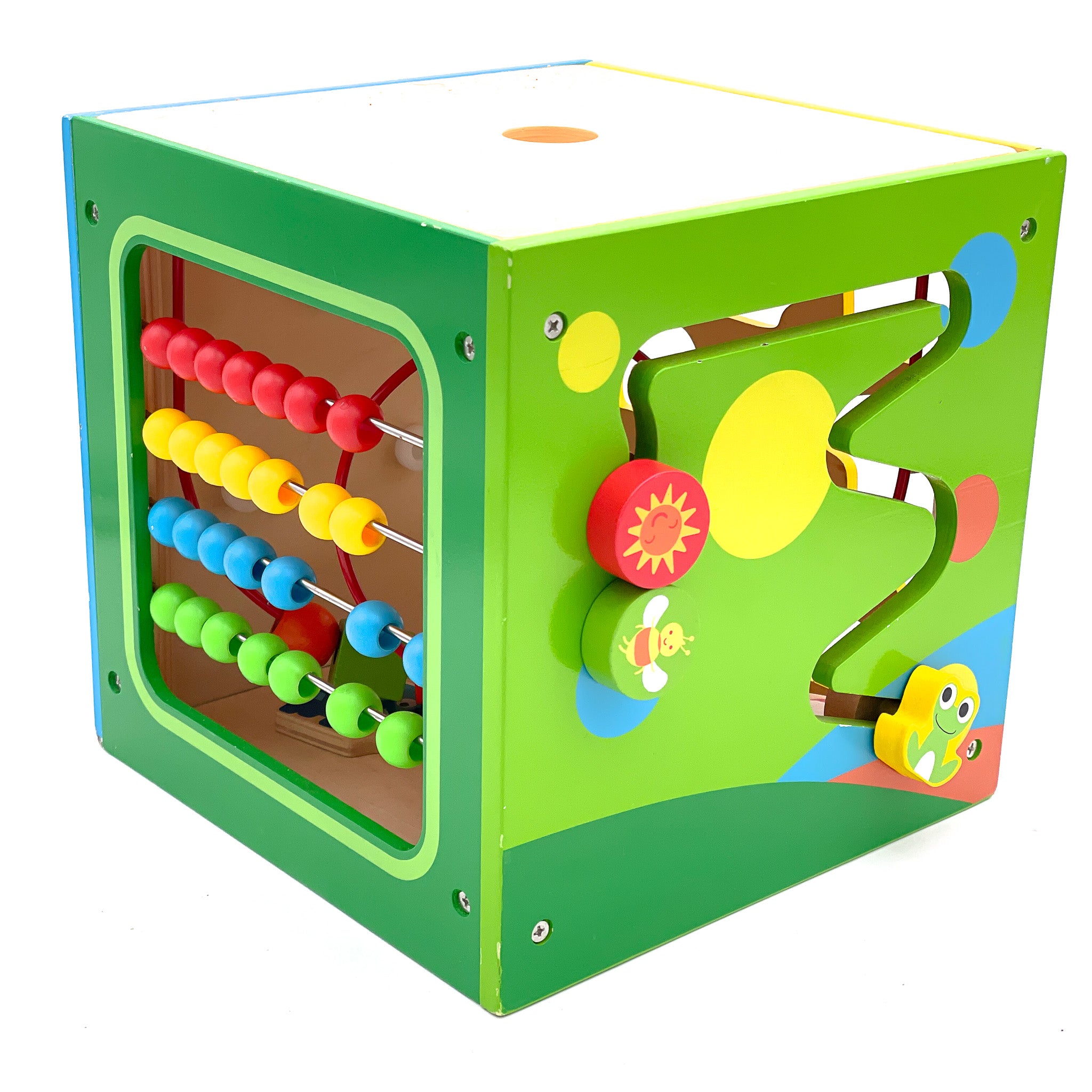Cube d'Activités en Bois avec 7 Animaux
