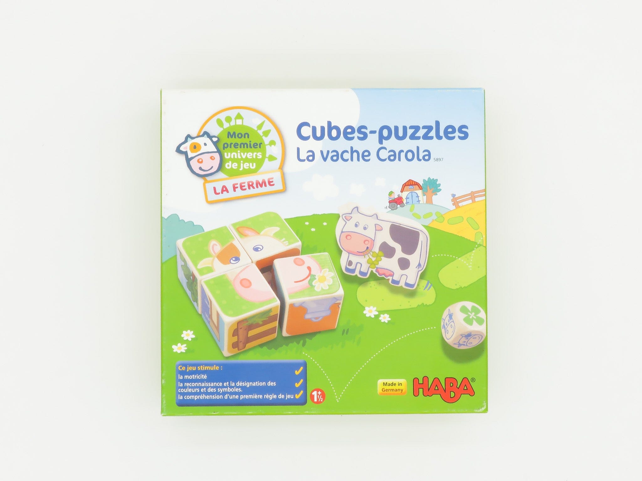 Cubes-puzzles - La vache Carola Jeux d'éveil Circule 
