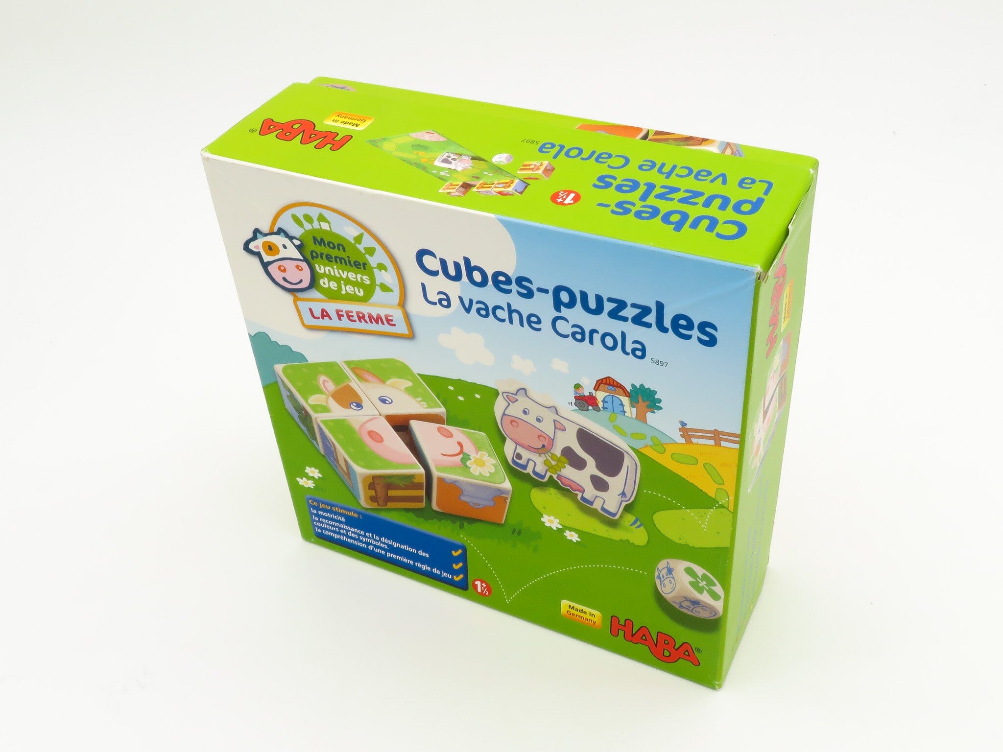 Cubes-puzzles - La vache Carola Jeux d'éveil Circule 