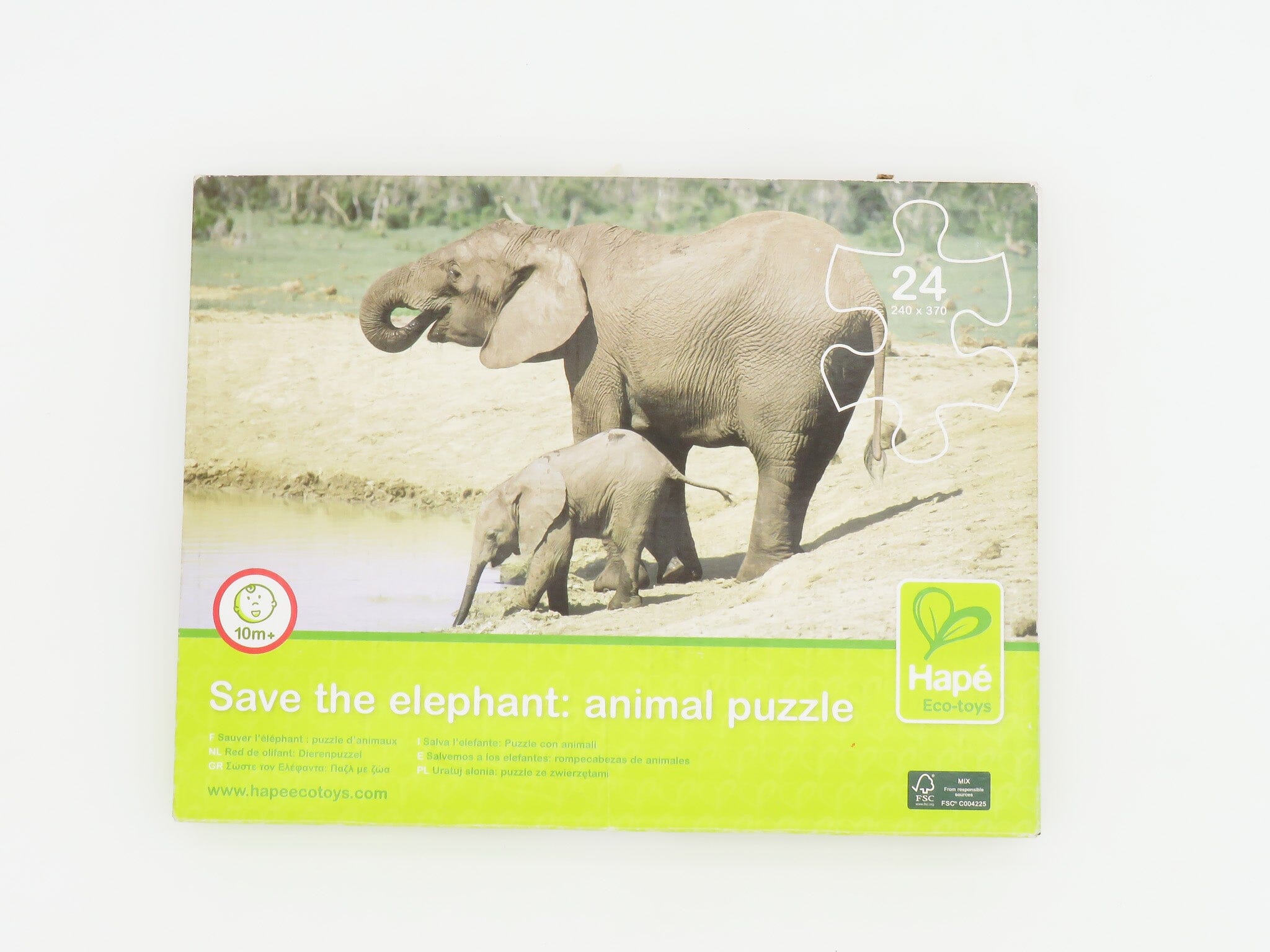 Puzzle d'animaux Hapé eco-toys - Sauver l'éléphant Puzzles Circule 